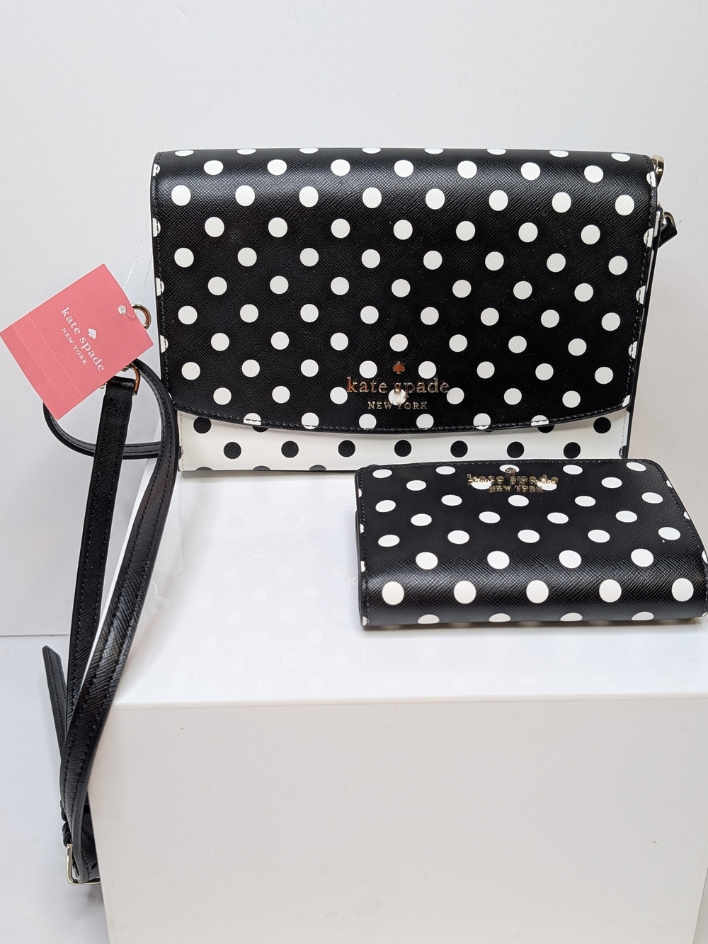 kate spade New York Black & White Polka Dot Crossbody Bag & Wallet Set